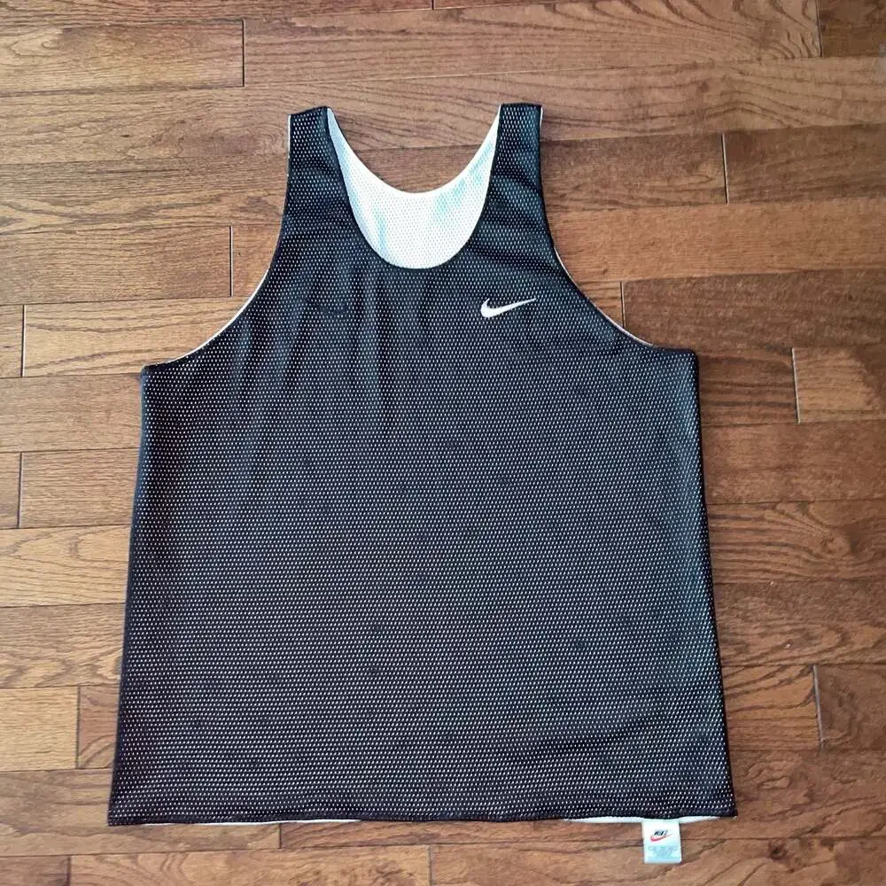 Nike Reversible Mesh Basketball Tank Jersey XL Black White Y2K